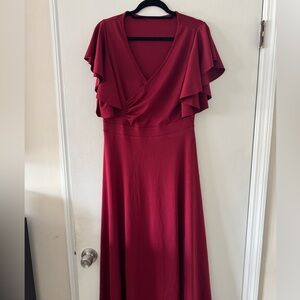 Elegant Red Wrap Dress
